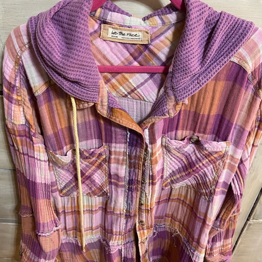 We the free plaid hoodie